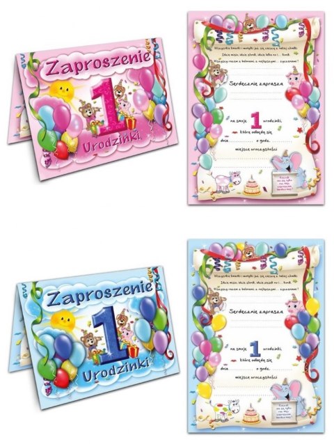 Zaproszenia na roczek dla dzieci KAŻDE URODZINY Zaproszenia na roczek dla dzieci KAŻDE URODZINY