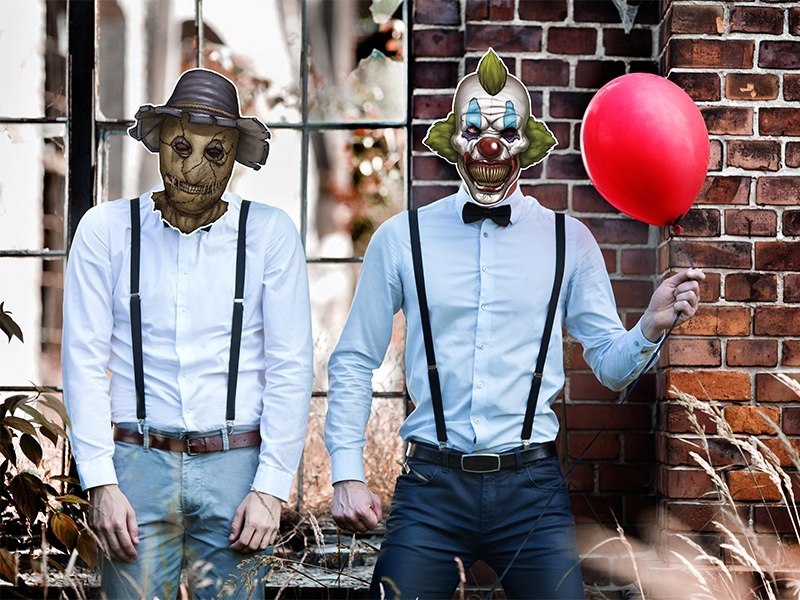 Maska klauna straszny kalun strój na Halloween