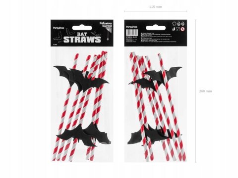 Słomki do picia z nietoperzem dekoracje Halloween Słomki do picia z nietoperzem dekoracje Halloween