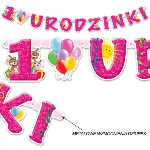Zestaw balony baner świeczka na roczek 1 urodziny Zestaw balony baner świeczka na roczek 1 urodziny