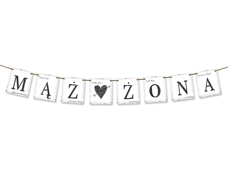 Baner girlanda dekoracja sali weselnej Mąż Żona Baner girlanda dekoracja sali weselnej Mąż Żona