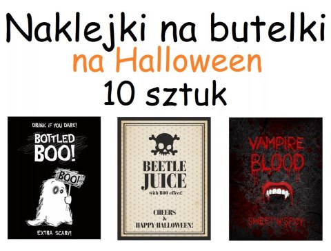 Naklejki nalepki dekoracje na butelki Halloween Naklejki nalepki dekoracje na butelki Halloween