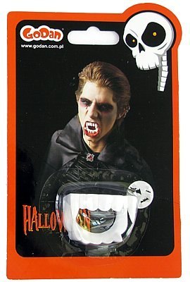 Zęby kły wampira wilkołaka przebranie na Halloween Zęby kły wampira wilkołaka przebranie na Halloween
