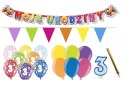 Zestaw urodzinowy dekoracje na roczek 1 2 urodziny