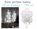 Balony białe perłowe dekoracje ślubne weselne x100