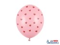 Balony 30 cm, Serca, Pastel Baby Pink (1 op. / 6 szt.)