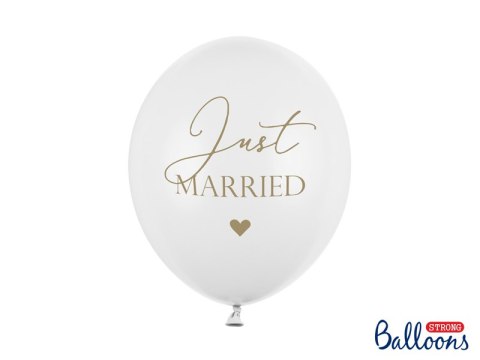 Balony 30cm, Just Married, P. Pure White (1 op. / 6 szt.) Balony 30cm, Just Married, P. Pure White (1 op. / 6 szt.)