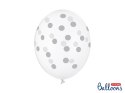 Balony 30cm, Kropki, Crystal Clear (1 op. / 6 szt.)