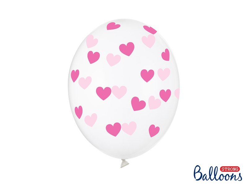 Balony 30cm, Serduszka, Crystal Clear (1 op. / 6 szt.) Balony 30cm, Serduszka, Crystal Clear (1 op. / 6 szt.)