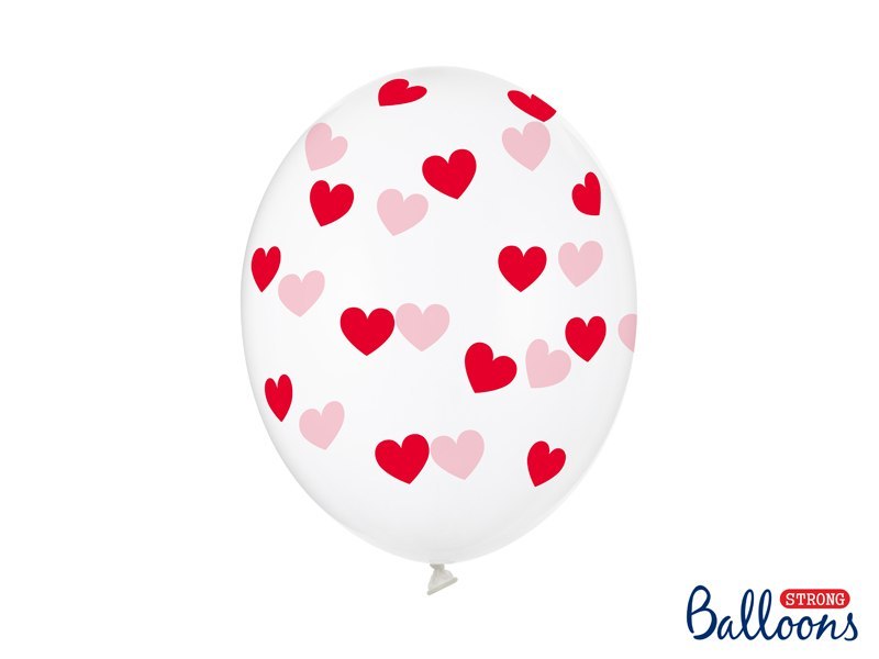 Balony 30cm, Serduszka, Crystal Clear (1 op. / 6 szt.) Balony 30cm, Serduszka, Crystal Clear (1 op. / 6 szt.)
