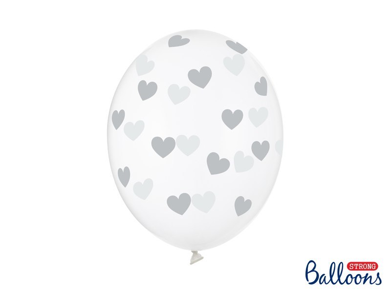 Balony 30cm, Serduszka, Crystal Clear (1 op. / 6 szt.) Balony 30cm, Serduszka, Crystal Clear (1 op. / 6 szt.)