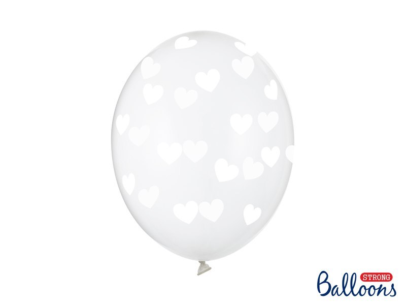 Balony 30cm, Serduszka, Crystal Clear (1 op. / 6 szt.) Balony 30cm, Serduszka, Crystal Clear (1 op. / 6 szt.)