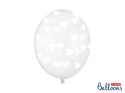 Balony 30cm, Serduszka, Crystal Clear (1 op. / 6 szt.)