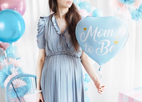 Balon na hel Mom to Be, niebieski Balon na hel Mom to Be, niebieski