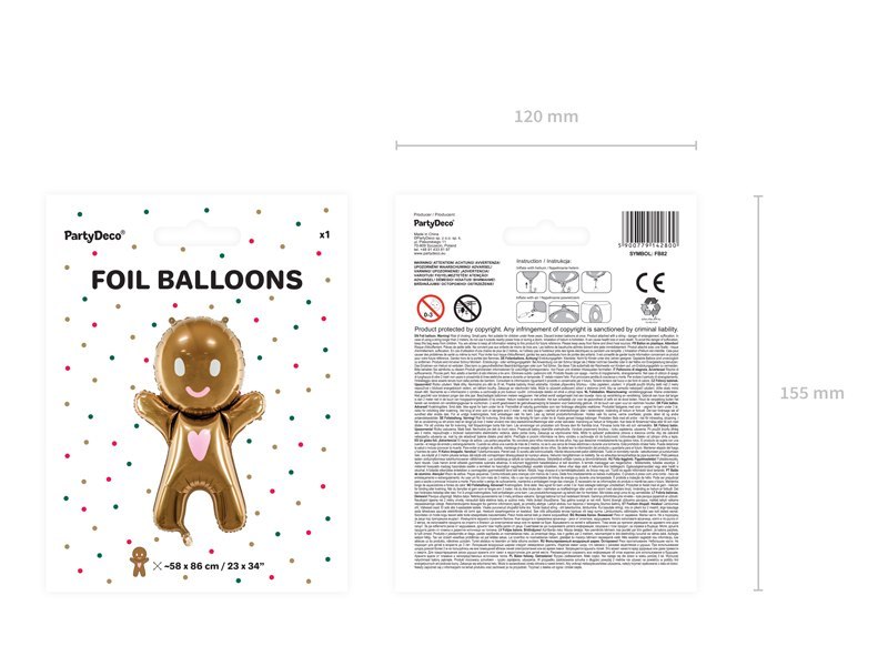 Balon foliowy Ciastek, 58x86cm, mix Balon foliowy Ciastek, 58x86cm, mix