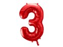 Balon foliowy Cyfra ''3'', 86cm, czerwony Balon foliowy Cyfra ''3'', 86cm, czerwony