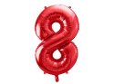 Balon foliowy Cyfra ''8'', 86cm, czerwony Balon foliowy Cyfra ''8'', 86cm, czerwony