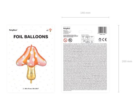 Balon foliowy Grzybek, 66x75cm, mix Balon foliowy Grzybek, 66x75cm, mix