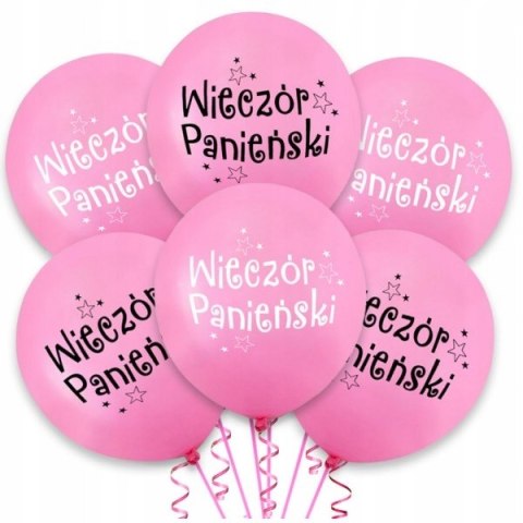 Balony na wieczór panieński różowe czarne HEL x20 Balony na wieczór panieński różowe czarne HEL x20