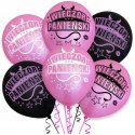 Balony na wieczór panieński różowe czarne HEL x20 Balony na wieczór panieński różowe czarne HEL x20