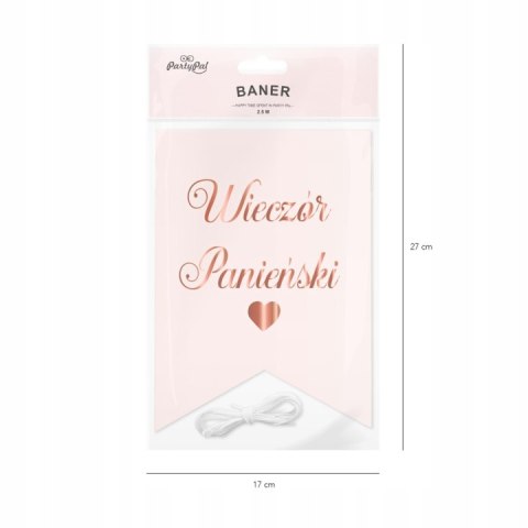 Baner Wieczór panieński różowy girlanda flagi x12 Baner Wieczór panieński różowy girlanda flagi x12