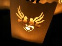 Lampiony na świece gołąbki dekoracje na komunię 10