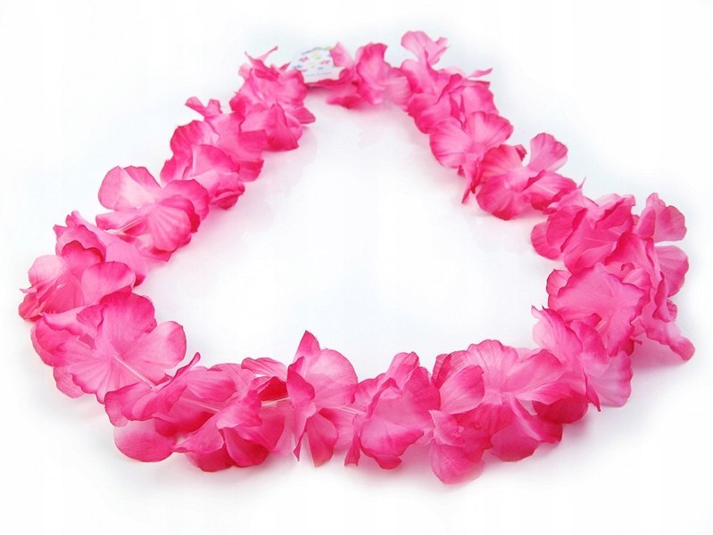 Naszyjnik hawajski różowy kwiaty hawajskie ALOHA