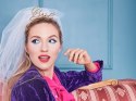 Opaska Bride złota welon na wieczór panieński 50cm Opaska Bride złota welon na wieczór panieński 50cm