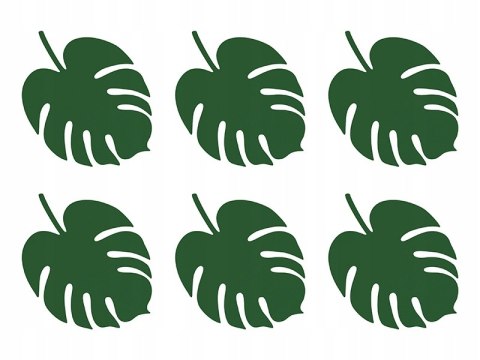 Wizytówki na stół MONSTERA dekoracje hawajskie x6 Wizytówki na stół MONSTERA dekoracje hawajskie x6