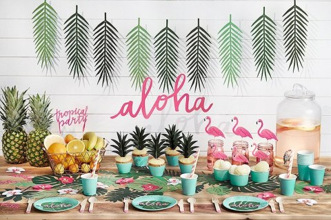 Wizytówki na stół MONSTERA dekoracje hawajskie x6 Wizytówki na stół MONSTERA dekoracje hawajskie x6
