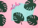 Wizytówki na stół MONSTERA dekoracje hawajskie x6 Wizytówki na stół MONSTERA dekoracje hawajskie x6