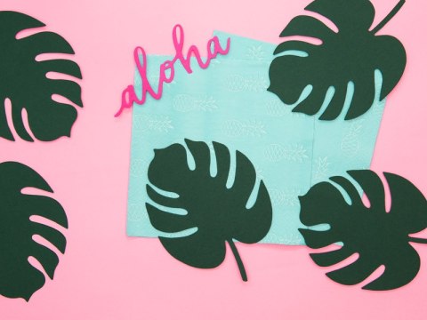 Wizytówki na stół MONSTERA dekoracje hawajskie x6 Wizytówki na stół MONSTERA dekoracje hawajskie x6