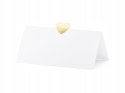 Wizytówki na stół Serce białe złote ślub wesele 10