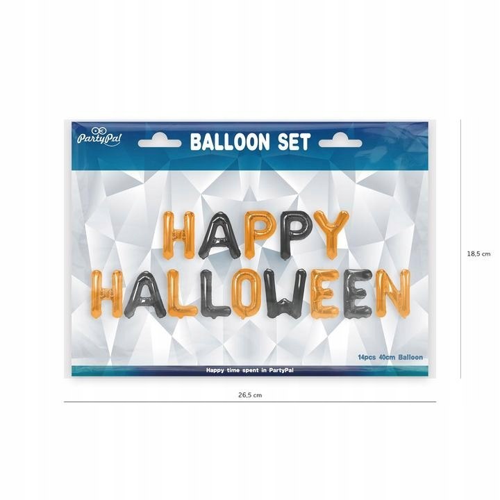 Balony literki napis Halloween czarny pomarańczowy Balony literki napis Halloween czarny pomarańczowy