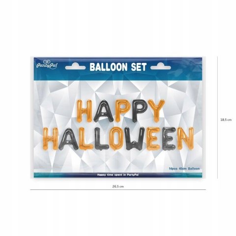 Balony literki napis Halloween czarny pomarańczowy Balony literki napis Halloween czarny pomarańczowy