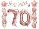 Balony z konfetti baner napis na 70 urodziny hel Balony z konfetti baner napis na 70 urodziny hel