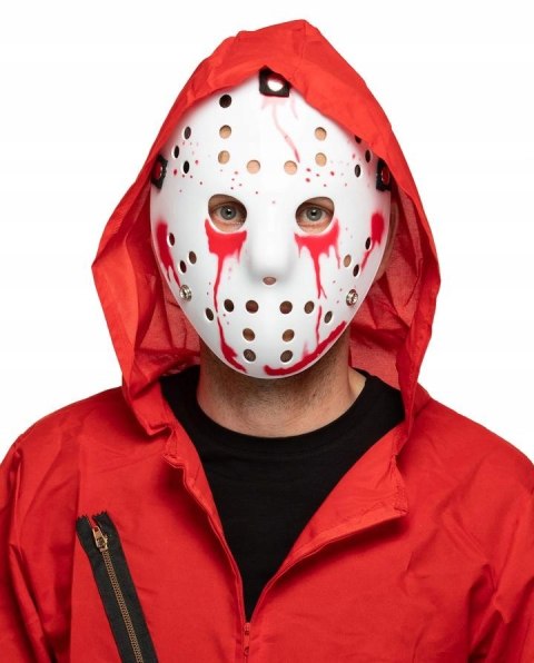 Maska Piątek 13 biała z krwią strój na Halloween Maska Piątek 13 biała z krwią strój na Halloween