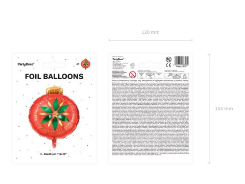 Balon foliowy Bombka, 45x45cm, mix Balon foliowy Bombka, 45x45cm, mix