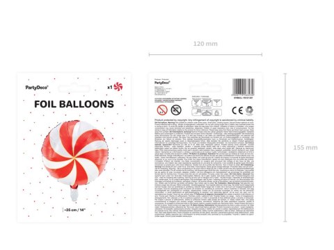 Balon foliowy Cukierek, 35cm, czerwony Balon foliowy Cukierek, 35cm, czerwony