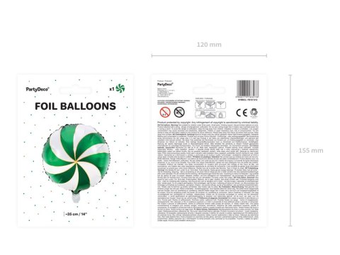 Balon foliowy Cukierek, 35cm, zielony Balon foliowy Cukierek, 35cm, zielony