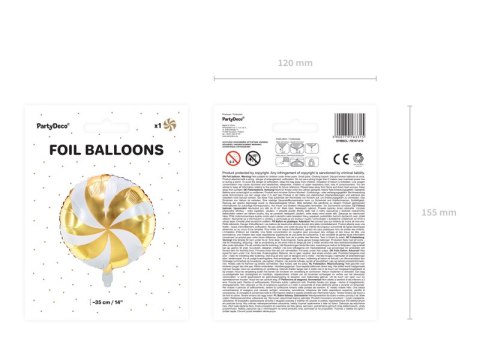 Balon foliowy Cukierek, 35cm, złoty Balon foliowy Cukierek, 35cm, złoty