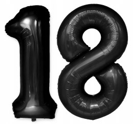 Balony cyfry czarne wielkie na 18 urodziny HEL 1m