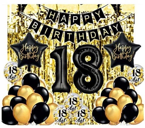 Balony cyfry czarne wielkie na 18 urodziny HEL 1m Balony cyfry czarne wielkie na 18 urodziny HEL 1m