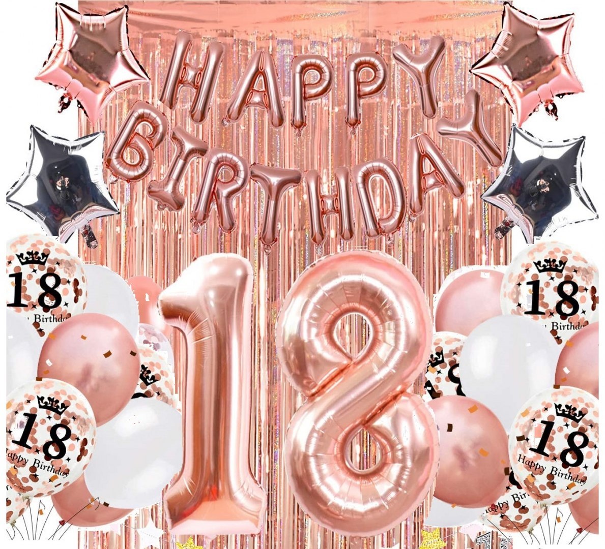 Balony cyfry rosegold wielkie na 18 urodziny 100cm Balony cyfry rosegold wielkie na 18 urodziny 100cm
