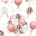 Balony na 18 urodziny różowe złoto konfetti ZESTAW Balony na 18 urodziny różowe złoto konfetti ZESTAW
