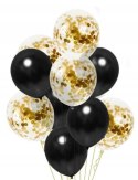 Balony z konfetti złote ozdoby na 40 urodziny x15 Balony z konfetti złote ozdoby na 40 urodziny x15