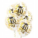 Balony z konfetti złote ozdoby na 40 urodziny x15 Balony z konfetti złote ozdoby na 40 urodziny x15