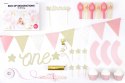 Baner balony topper zestaw na roczek 1 urodziny Baner balony topper zestaw na roczek 1 urodziny