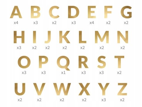 Baner dowolny napis alfabet litery złote ŚLUB x63 Baner dowolny napis alfabet litery złote ŚLUB x63