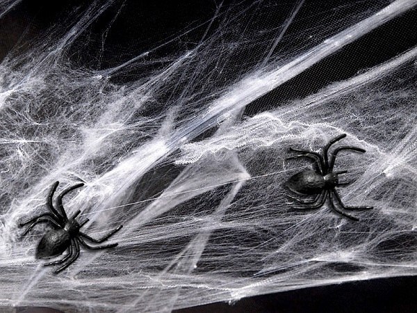 Duża sztuczna pajęczyna sieć pająki na Halloween